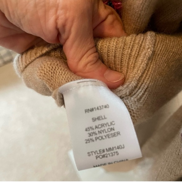 NOT FOR SALE Tuckernuck Multi Floral Embellishment Elsie Cardigan in Tan - Picture 8 of 11